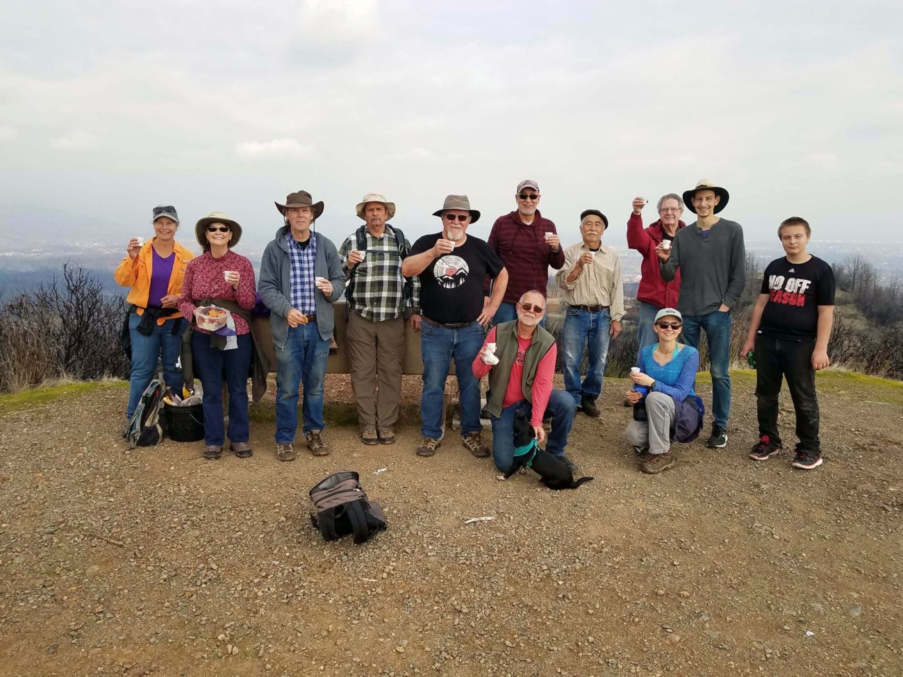 New Year's Day toast at the Top of the World" on the Westside Trail. Photo by Doug Mandel.