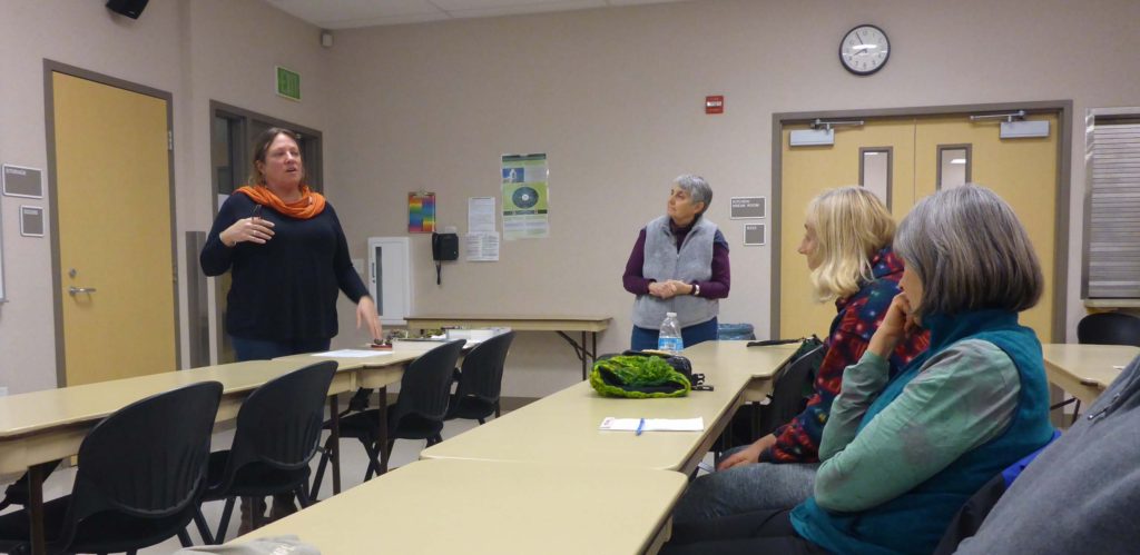 Anna Shrenck talking at the Jan 16, 2020, Chapter meeting.