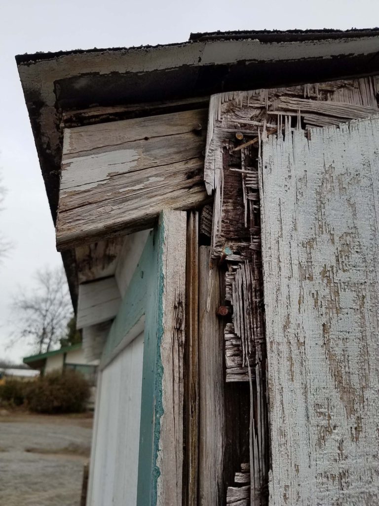 Further shed deterioration. Doug Mandel.