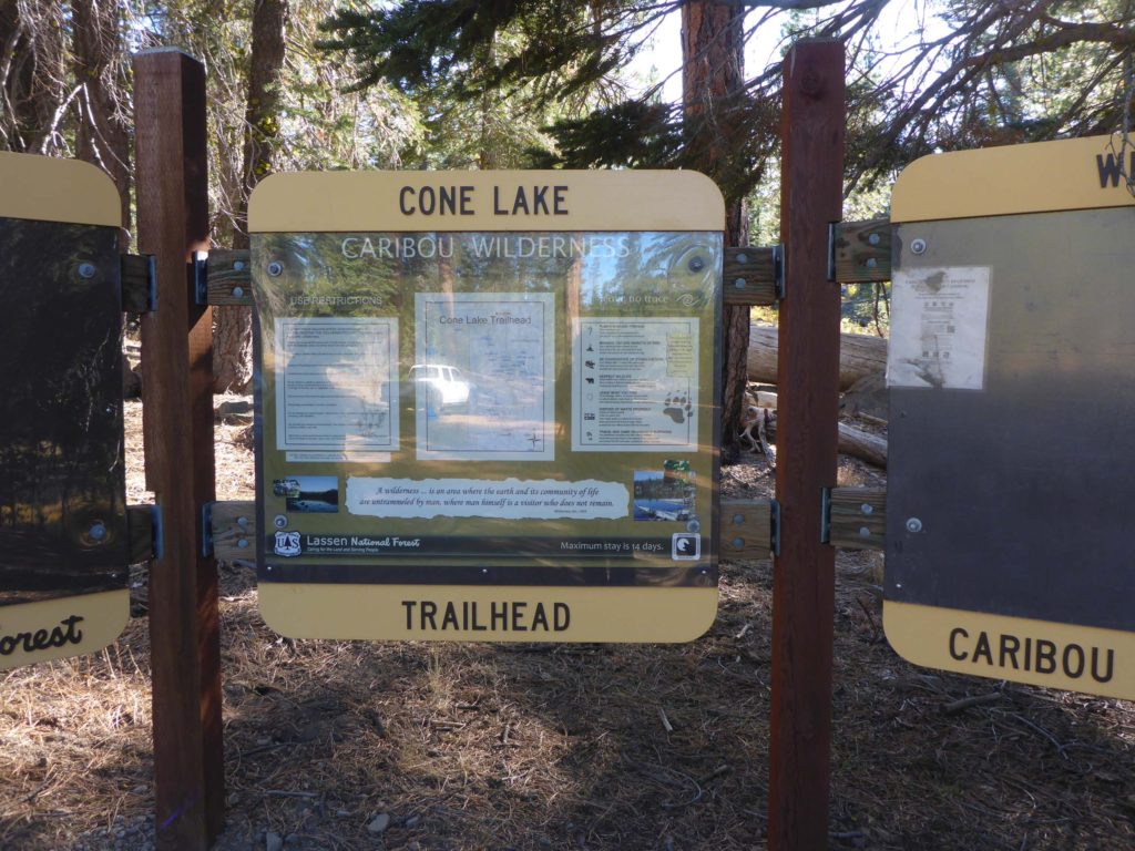 Signage at Cone Lake Trailhead. D. Burk.
