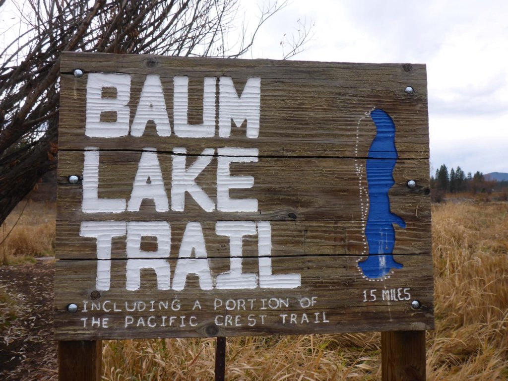 Sign at Baum Lake. D. Burk.