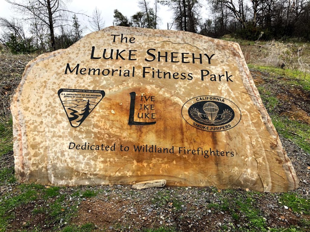 Luke Sheehy Memorial Fitness Park marker. C. Harvey.