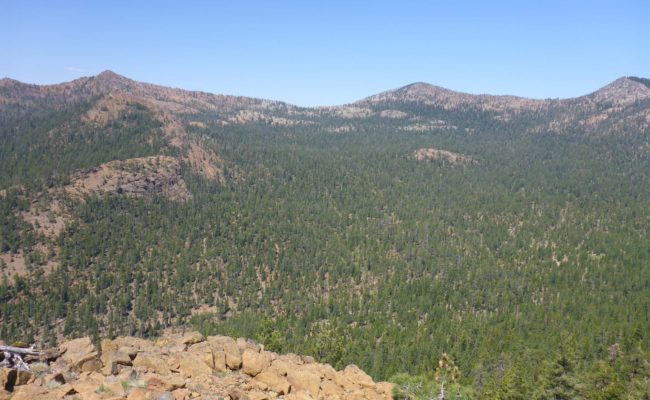 View west to High Camp Pass and Cement Bluff. D. Burk.