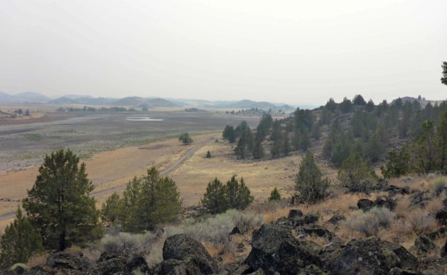 View of bass Lake from hilltop. D. Burk.