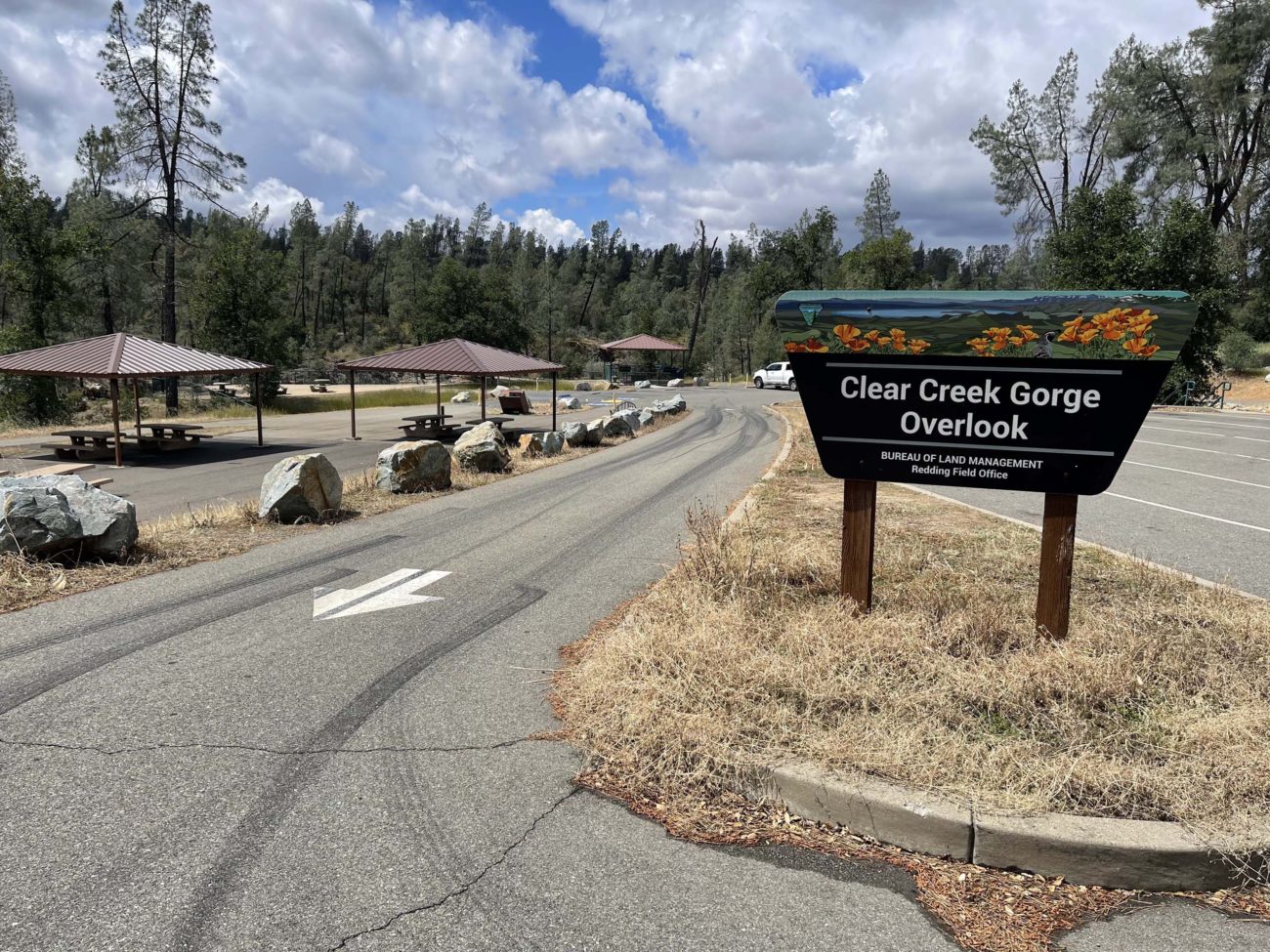 Clear Creek Gorge parking area. C. Harvey.