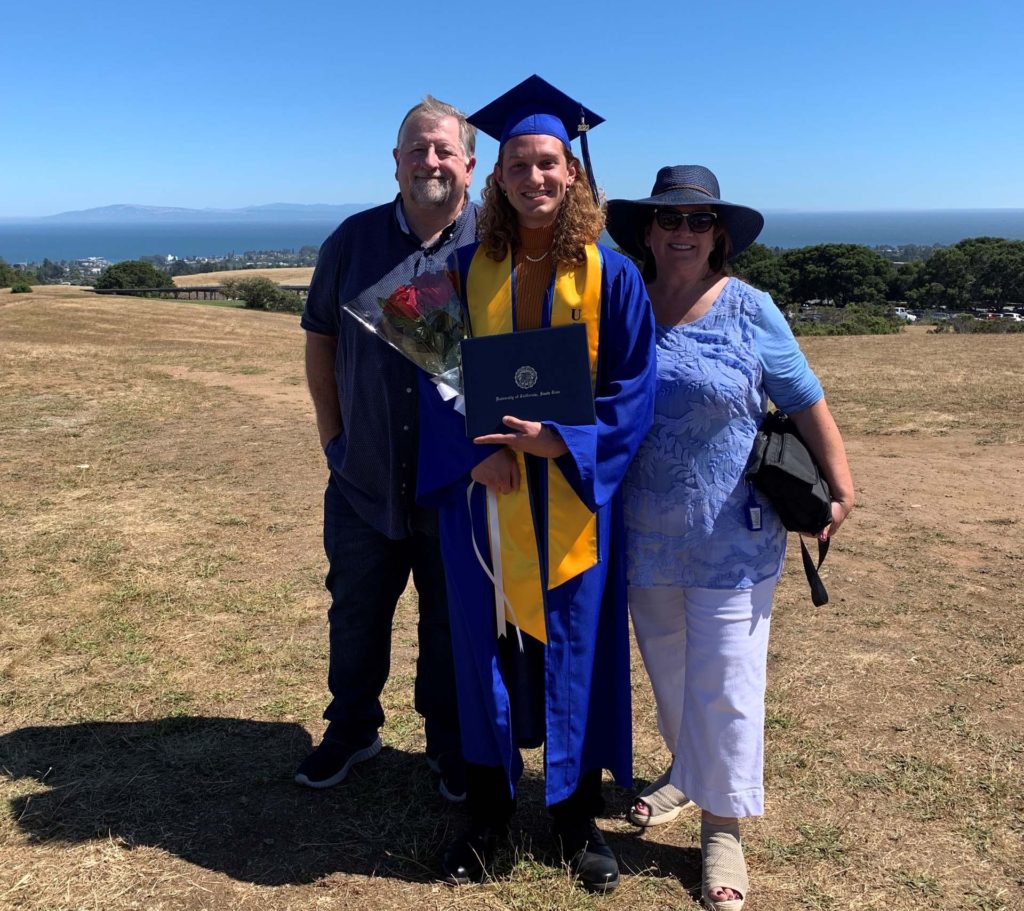 Zach on graduation day. Jackson family.