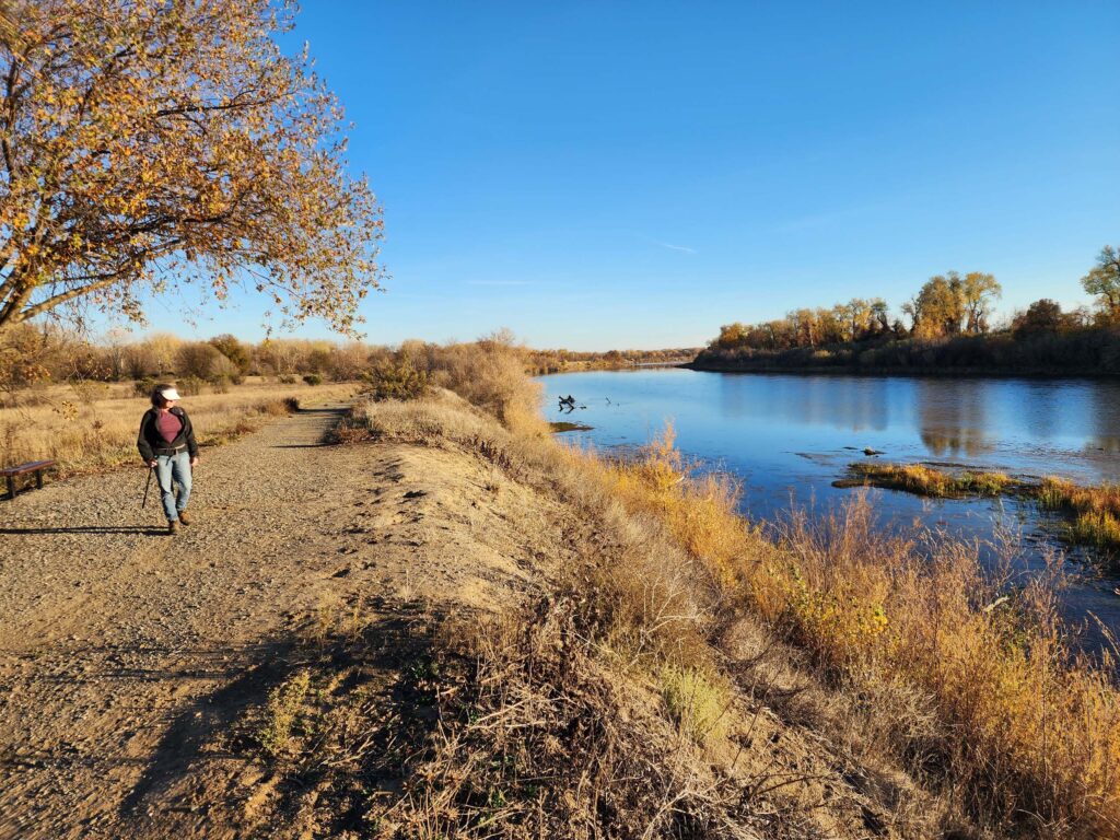 Levee trail along the river. D. Burk.