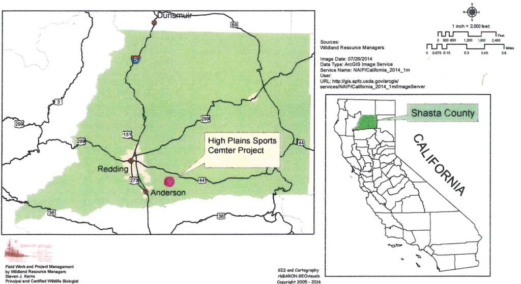 High Plains Shooting Center location Map. 2016 Biological Review.