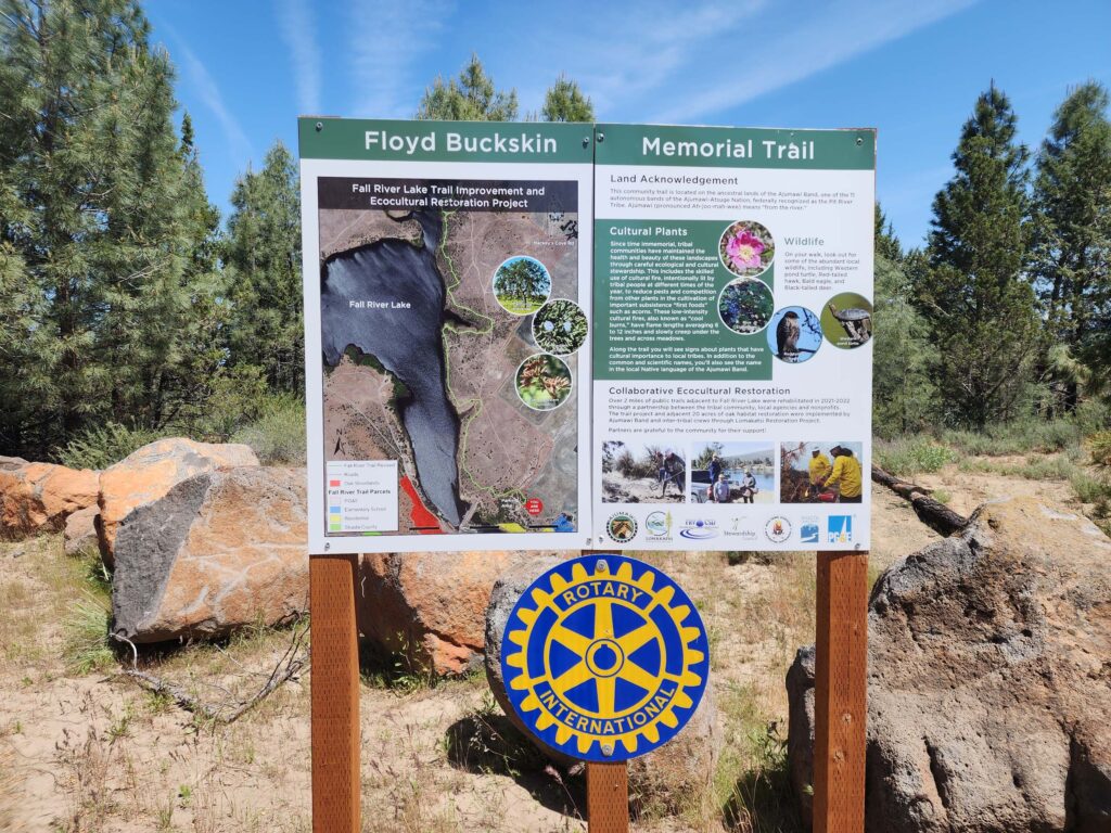 Floyd Buckskin Memorial Trail sign. D. Burk.