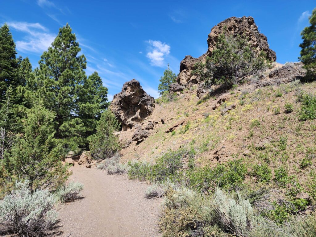 Rock formations on lower trail. D. Burk.