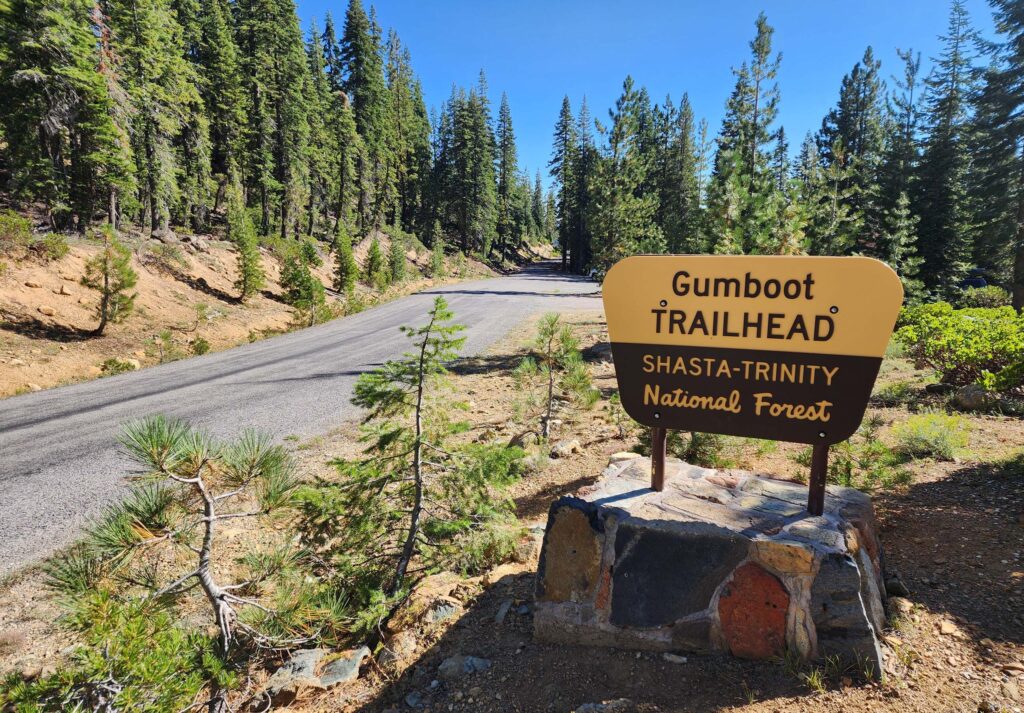 Gumboot Trailhead sign. D. Burk.