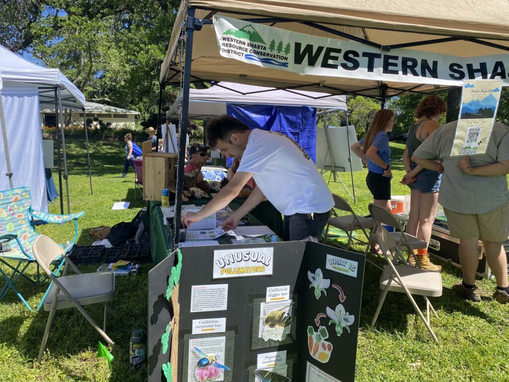 WSRCD booth & Ryan at Earth Day 2024. N. Cox.