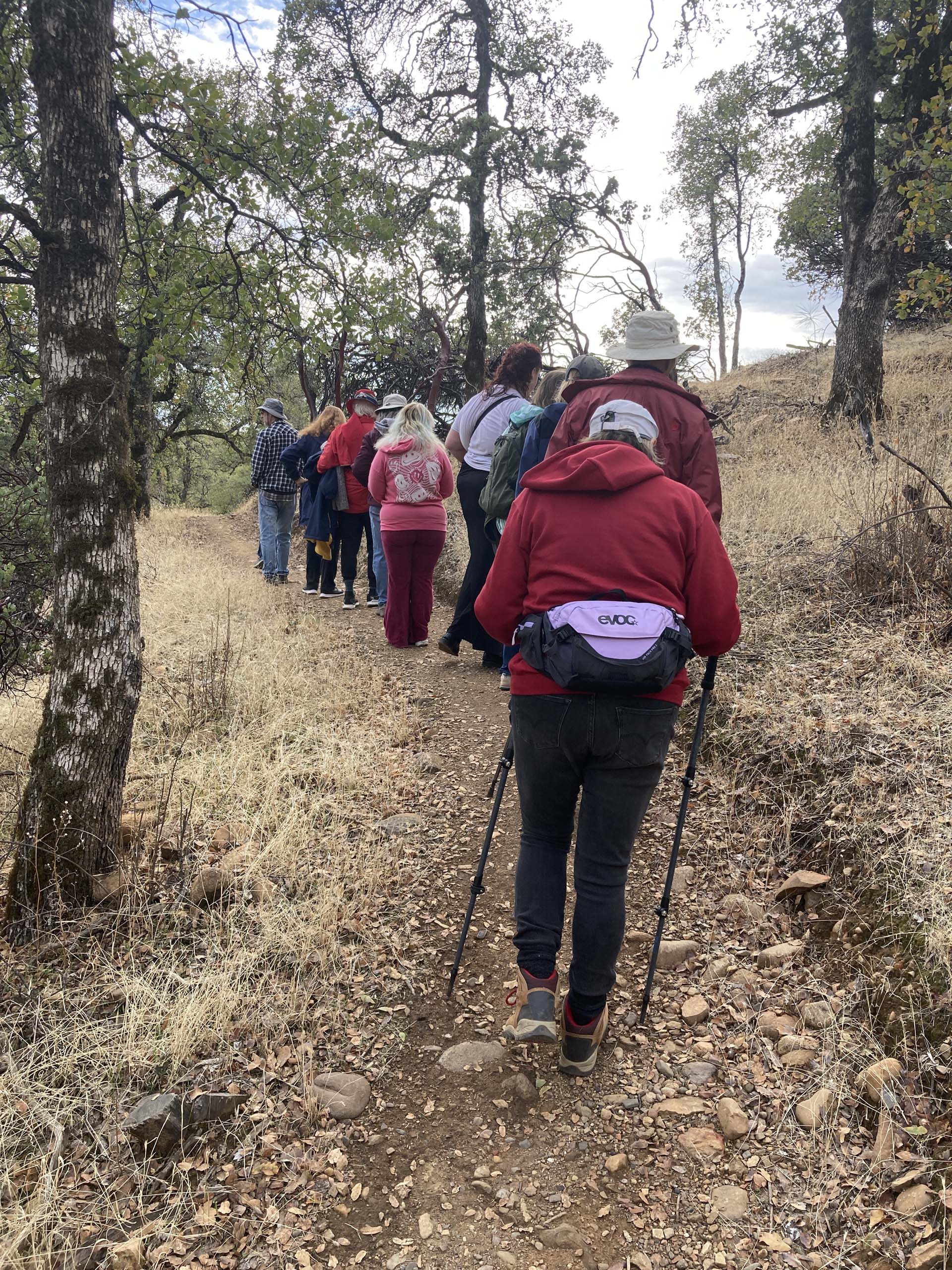 Hikers heading to ridge top. L. Ross. Sloppy Joe Trail, November 17, 2024.