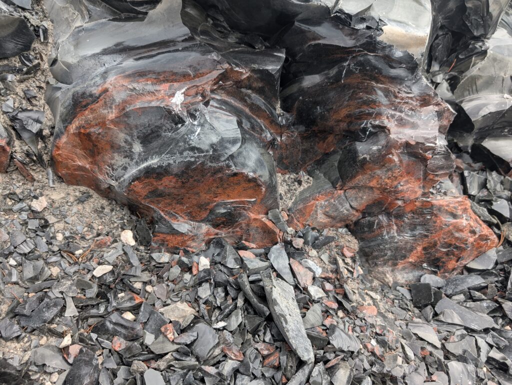 Obsidian on Glass Mountain. R. Redlich. 8-24-25.