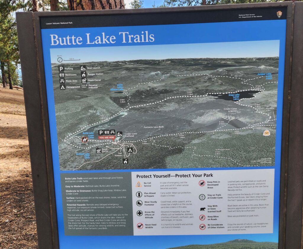 Map at Butte Lake. D. Burk.