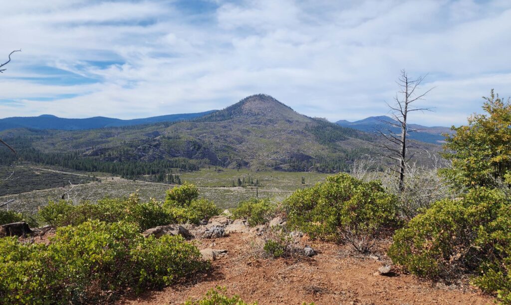 Sugarloaf Mountain and valley below Hat Creek Rim. D. Burk