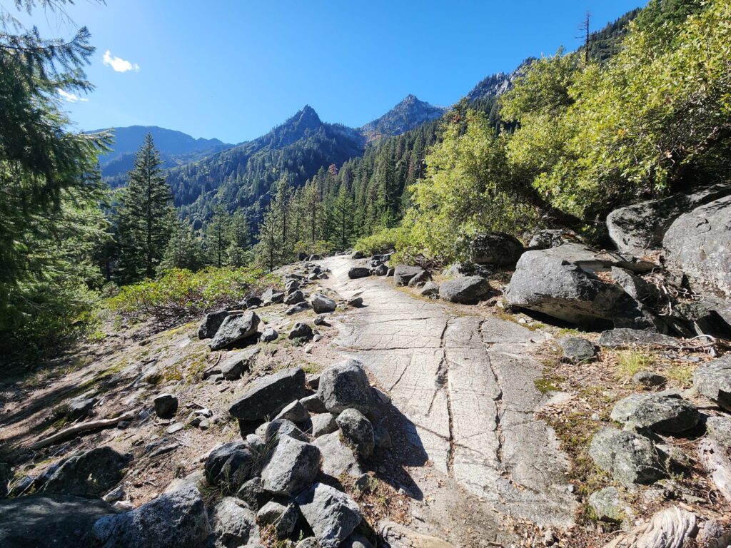 Exposed granite trail.  D, Burk.