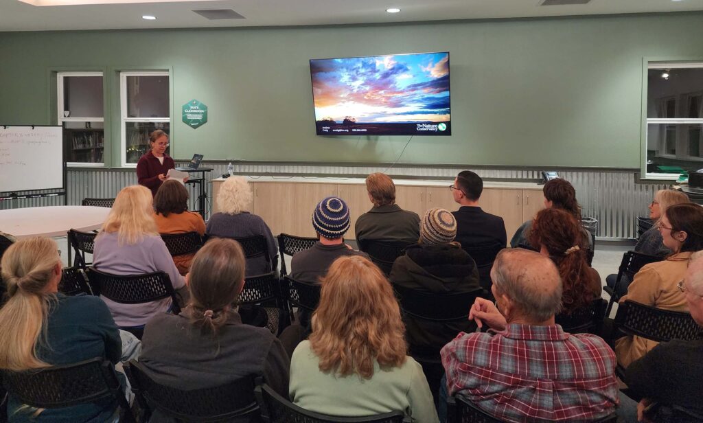 Andrea Craig speaking at our January meeting. D. Burk.