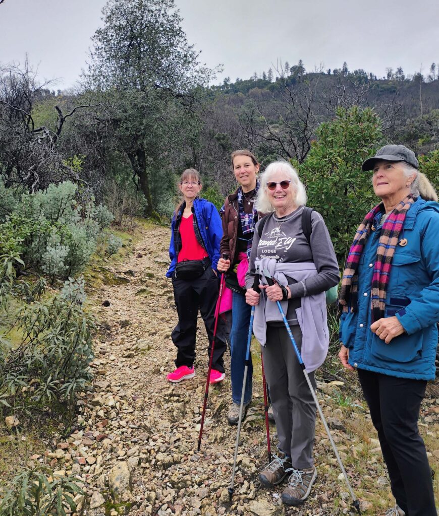Hikers on the Swasey field trip in west Redding on Feb. 23, 2026. Photo by D. Ledger