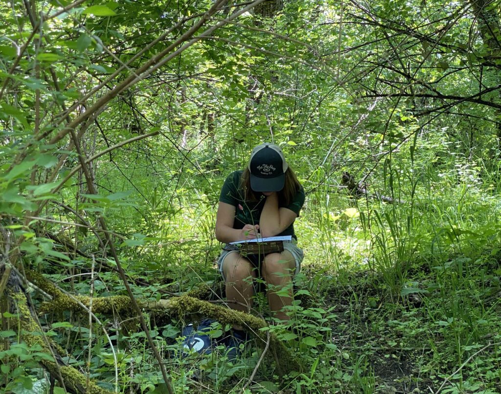 Linnea Baun on an SFI botany tour near Selma, OR. H. Baun